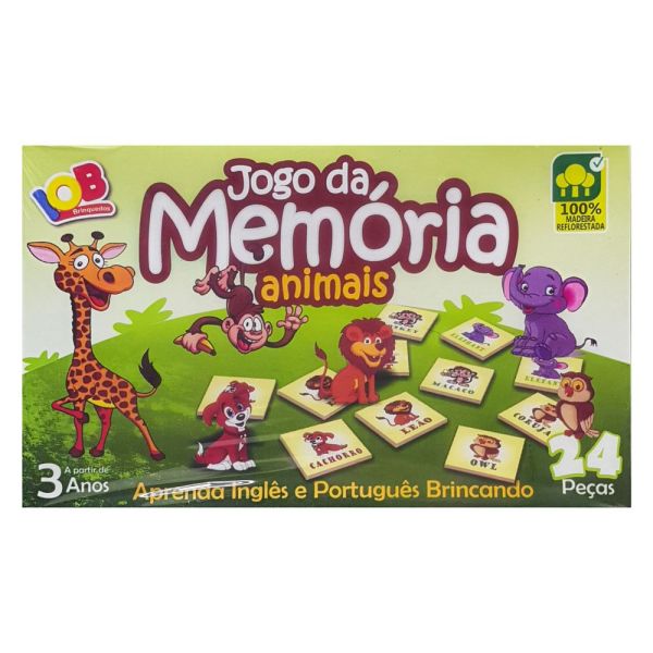 Jogo da Memória Português / Inglês em madeira - 1130 - Algazarra - Jogos de  Memória e Conhecimento - Magazine Luiza